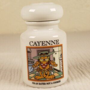 Vintage Danbury Mint 1994 Garfield Ceramic Spice Jar with Lid - Cayenne